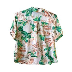 Chico’s Floral Button Front Top | Size 3 | Short Sleeve | Collared